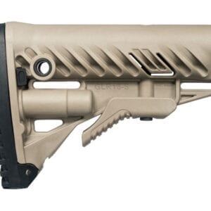 FAB DEFENSE AR15/M4 STOCK WITH BATTERY STORAGE AND RUBBER BUTTPAD FDE