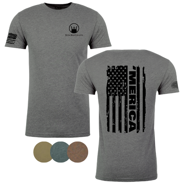 DDC Black ‘Merica Flag T-Shirt | Devil Dog Concepts